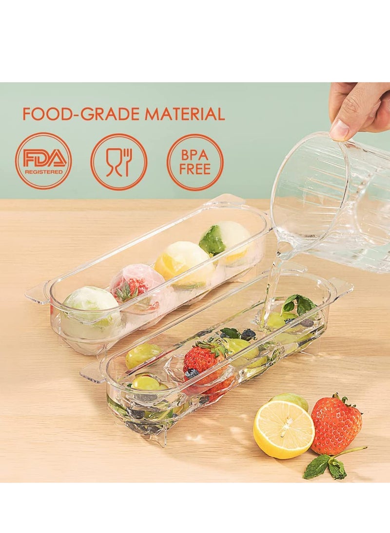 Ice Ball Maker Molds Cube Tray For Freezer 2 Inch Large Moulds Bourbon Diamond Easy Release Round Set Of 2
