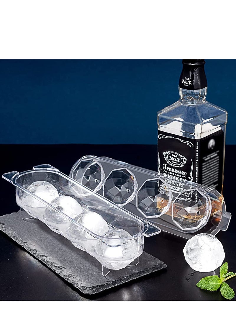 Ice Ball Maker Molds Cube Tray For Freezer 2 Inch Large Moulds Bourbon Diamond Easy Release Round Set Of 2