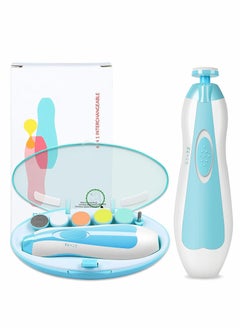 Baby Nail Trimmer, Electric File Drill Tool for Baby, Safe Clippers with LED Front Light Newborn or Toddler Toes, and Fingernails(Blue)