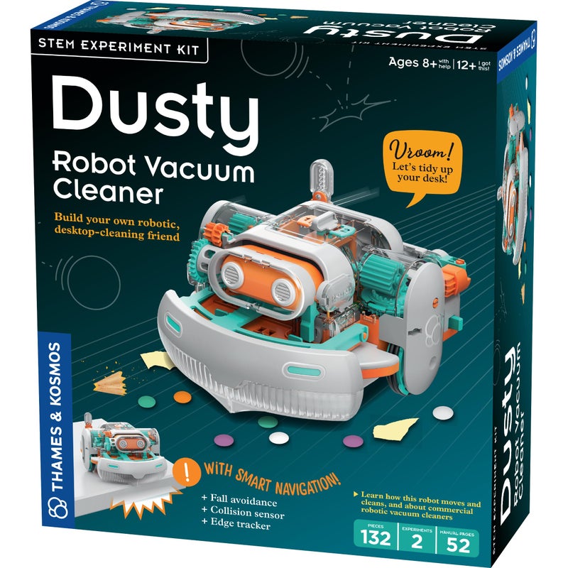 Thames & Kosmos Dusty Robot Vacuum Cleaner STEM Kit | Build a Desktop Robotic Vacuum with Sensors, Explore Robotics, Engineering & Mechanical Devices, Fun Gift for Ages 8+ or Adults - Image 1