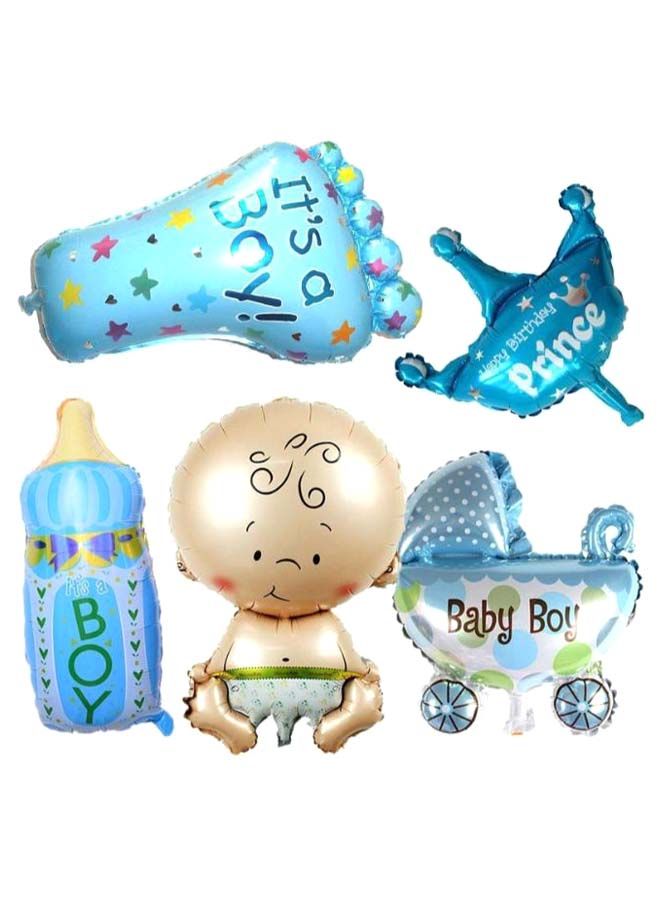 NIBEMINENT 5-Piece It's Boy Baby Shower Party Decoration Foil Balloon Set - Image 1