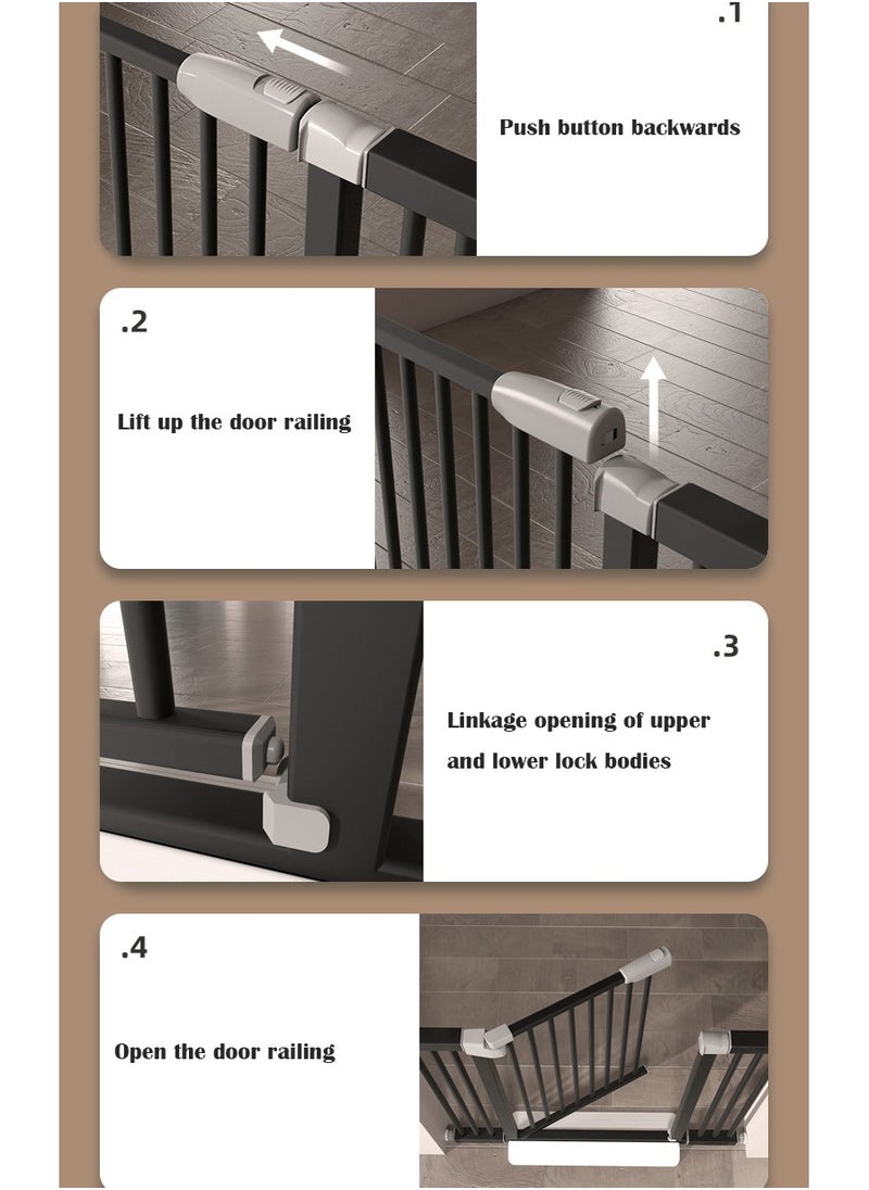 Arabest Auto Close Baby Safety Gate  Extra Tall Wide Baby Child Gate Easy Walk Thru Pet Dog Gate for House Doorway Staircases Indoor Auto Close Safety Baby Gate（Black）  - Image 3