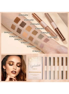 QiBest 6pcs Liquid Eyeshadow Set Pearly Matte Double Ended Eyeshadow Pearly And Matte Finish  Smooth Delicate Texture Eyeshadow  - Image 1