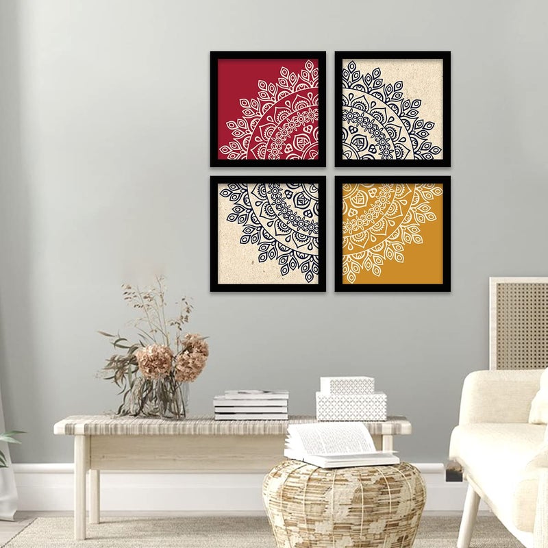 Digital Art Mandala Paintings – Set of 4 Modern Wall Frames for Elegant Home Décor Paintings for Stylish Living Room Decoration - Image 4