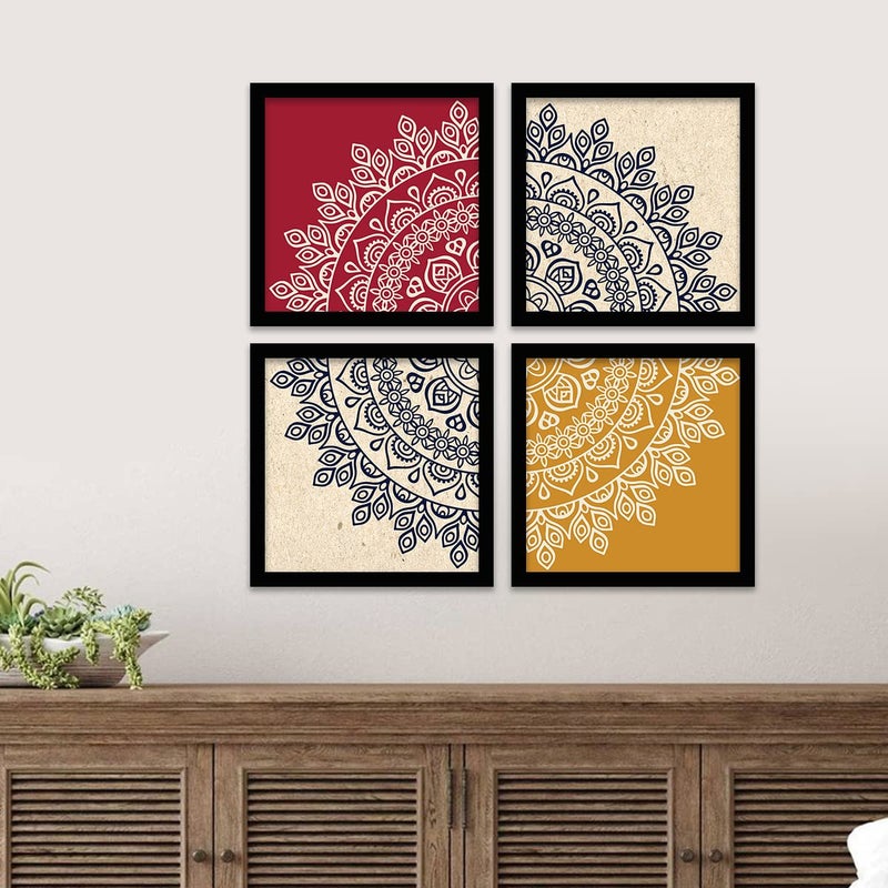 Digital Art Mandala Paintings – Set of 4 Modern Wall Frames for Elegant Home Décor Paintings for Stylish Living Room Decoration - Image 5