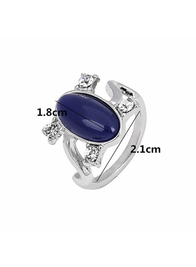 Jinyu 2 Set Unisex Vampire Diaries Elena Sapphire Crystal Daylight Ring and Katherine Sapphire Crystal Pendant Daywalking Necklace, Metal, metal - Image 3