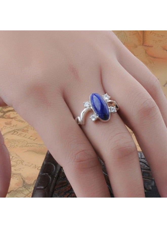 Jinyu 2 Set Unisex Vampire Diaries Elena Sapphire Crystal Daylight Ring and Katherine Sapphire Crystal Pendant Daywalking Necklace, Metal, metal - Image 4