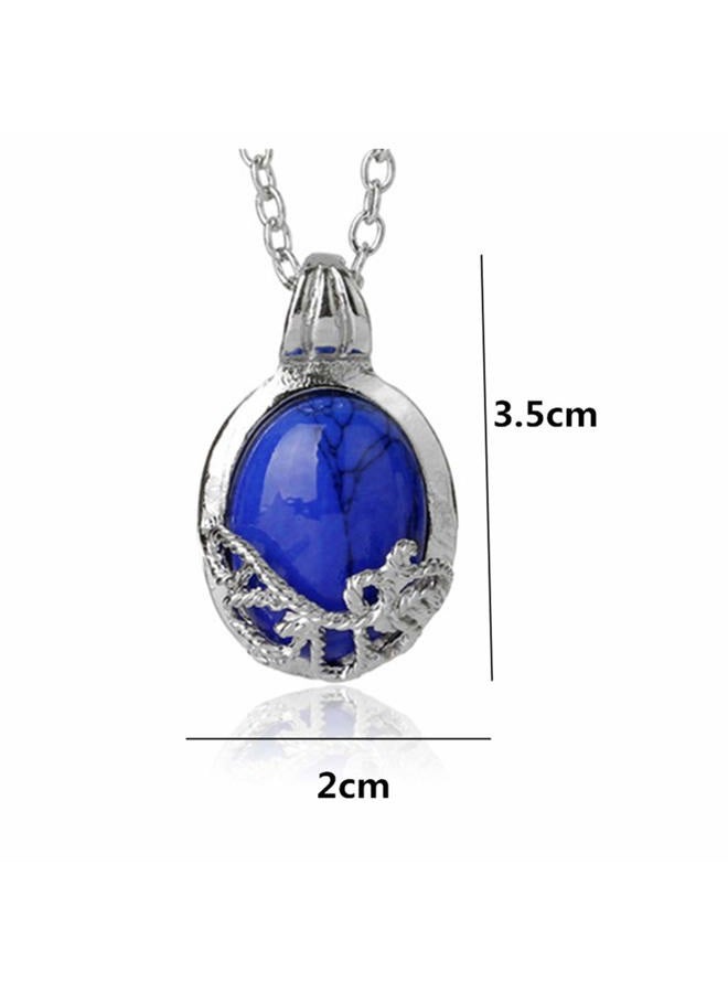 Jinyu 2 Set Unisex Vampire Diaries Elena Sapphire Crystal Daylight Ring and Katherine Sapphire Crystal Pendant Daywalking Necklace, Metal, metal - Image 2