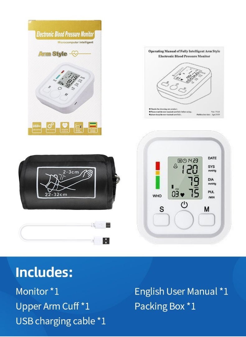 Arm Style - Automatic Blood Pressure Monitor | LCD Display & Voice Function – Precise, User-Friendly, and Portable - Image 1