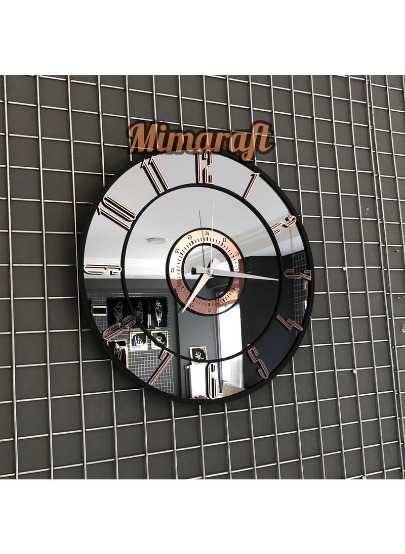 Tekno Trust - 40 x 40 Real Mirrored Wall Clock (Not Plexiglass) 40 cm Gray - Image 1