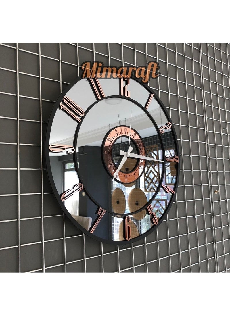 Tekno Trust - 40 x 40 Real Mirrored Wall Clock (Not Plexiglass) 40 cm Gray - Image 1