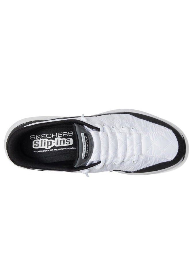 SKECHERS حذاء رياضي نسائي مريح بتصميم مريح بدون استخدام اليدين، أبيض/أسود، 35.5 EU - Image 3