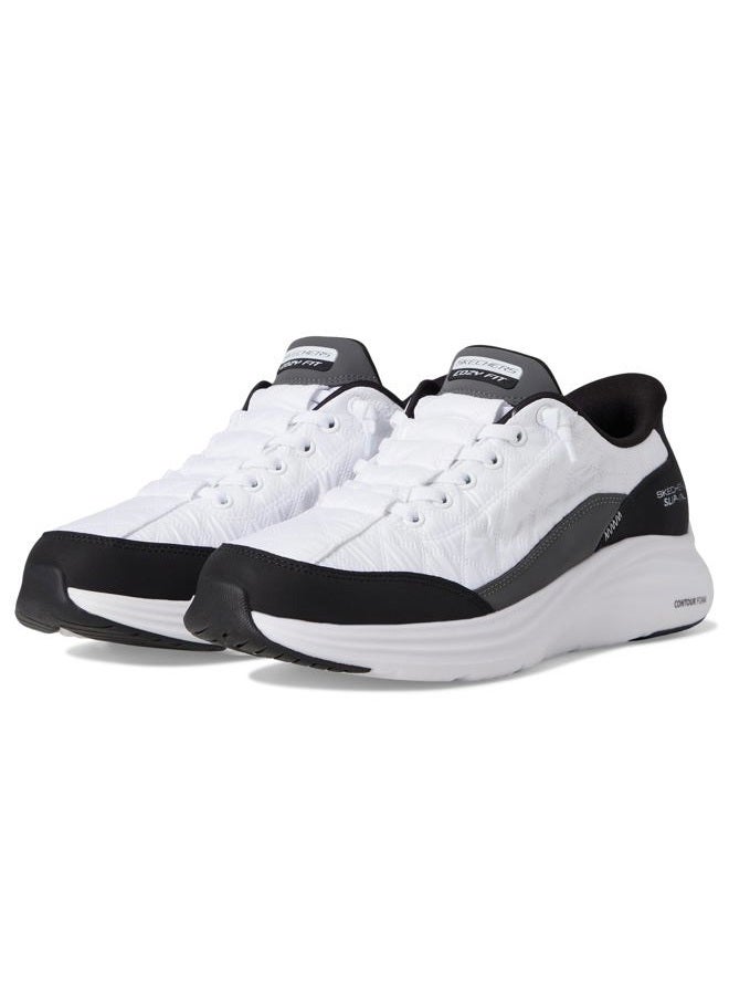 SKECHERS حذاء رياضي نسائي مريح بتصميم مريح بدون استخدام اليدين، أبيض/أسود، 35.5 EU - Image 1