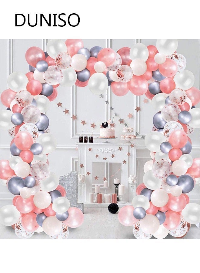 DUNISO 95pcs Multicolor Balloon Garland Arch Kit Pink and White Latex Party Balloons Set For Baby Birthday Wedding Party Background Decorations - Image 1