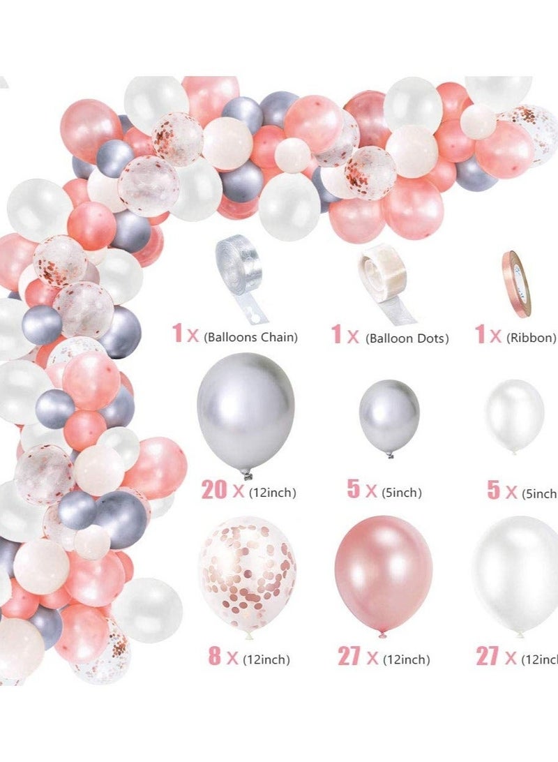 DUNISO 95pcs Multicolor Balloon Garland Arch Kit Pink and White Latex Party Balloons Set For Baby Birthday Wedding Party Background Decorations - Image 2