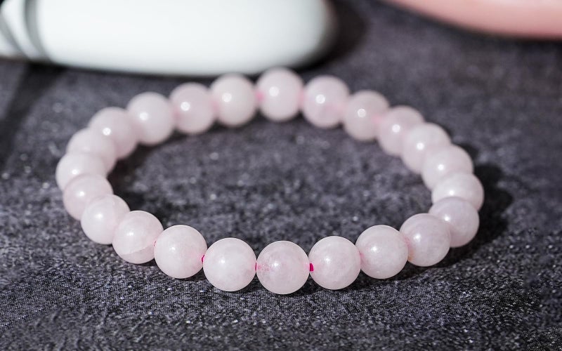 GEMSMANTRA Rose Quartz Stretchable Crystal Bracelet | 8mm Round Cut Beads | Unisex Healing Bracelet for Men & Women | Promotes Love, Compassion & Emotional Healing - Image 3