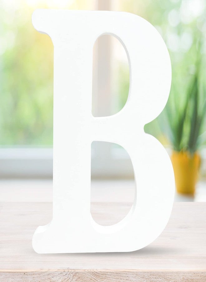 CUXFLS 6 Inch 3D White Wooden Letters, Unfinished Wood Alphabet for Letter Board - Wall Decor - DIY - Painted - Educational - Home Wall Decoration (Letter B) - Image 1