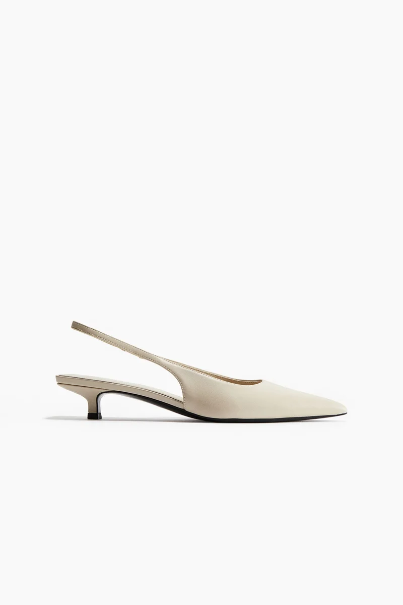 H&M Kitten-heeled pointed slingbacks