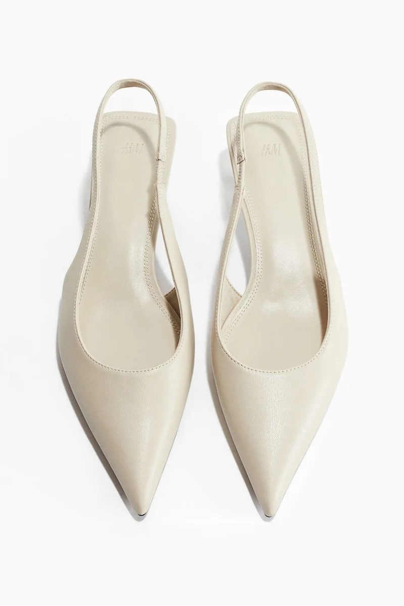 H&M Kitten-heeled pointed slingbacks