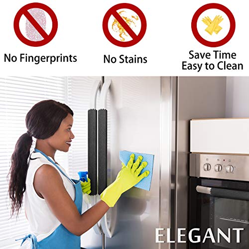 MRKG Refrigerator Door Handle Covers, Set of 6, Handle Covers for Fridge and Microwave Oven, Minimalist, Innovative, Keep Your Kitchen Appliance Clean from Smudges, Drips, Food Stains, Oil (Black) - Image 2
