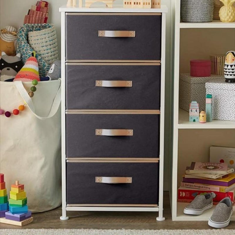 QUAIL Multipurpose Rectangular Drawer Storage Organizer Foldable Storage Box with Side Handle Replacement Drawer Storage and Cloth Organizer Black Pack of 2 - Image 3