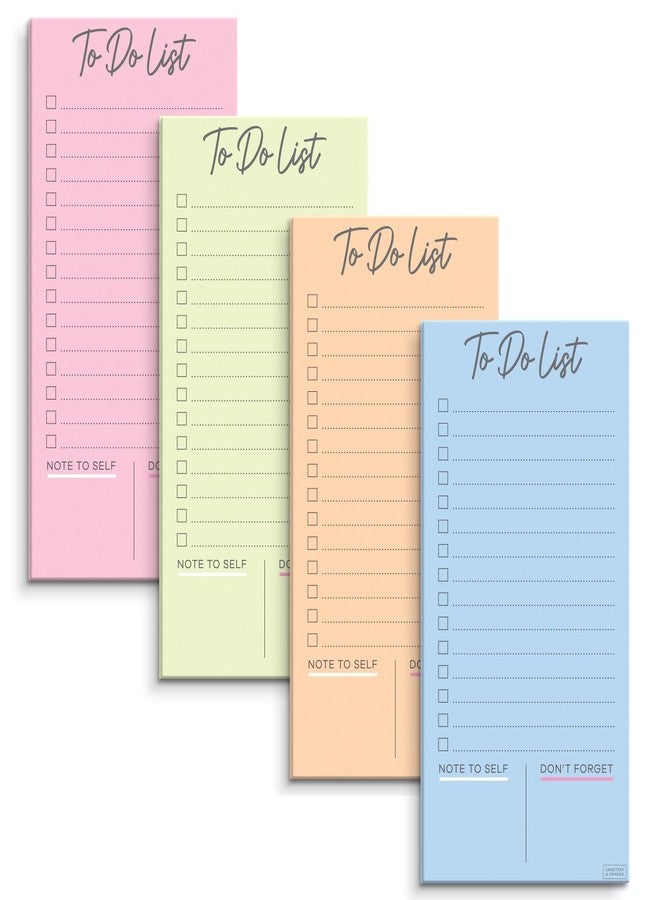 Sweetzer & Orange S&O Colorful Magnetic To Do List for Refrigerator - 4 Pack Magnetic Notepads for Refrigerator - Fridge Notepad with Magnet - Magnetic List Pads for Refrigerator - Grocery List Pad - 3.5x7”, 45 Page - Image 1