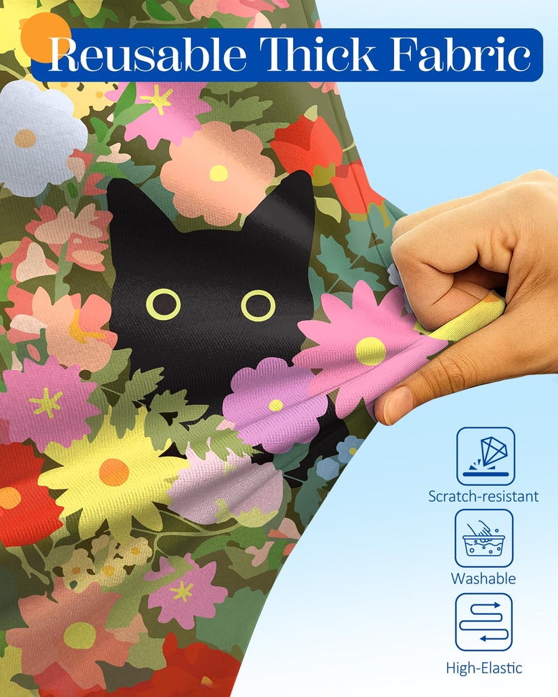 Slohif Luggage Cover for Suitcase Tsa Approved Protector - Cat Luggage Sleeve Large Suit Case Cover Travel Stretch Baggage Case Protective Washable Fit 21-23 Inch Floral - Image 4