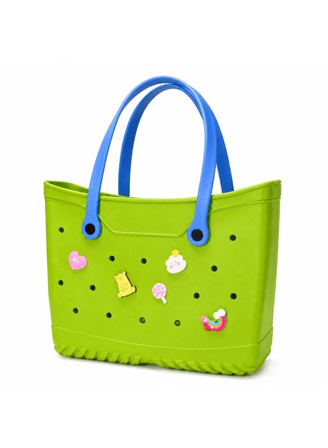 VELMORE 35×11×26cm cm EVA Rubber Beach Tote Bag with 5 Summer Charms | Waterproof, Durable & Easy-to-Clean | Spacious Summer Beach Bag for Women & Family - Image 2