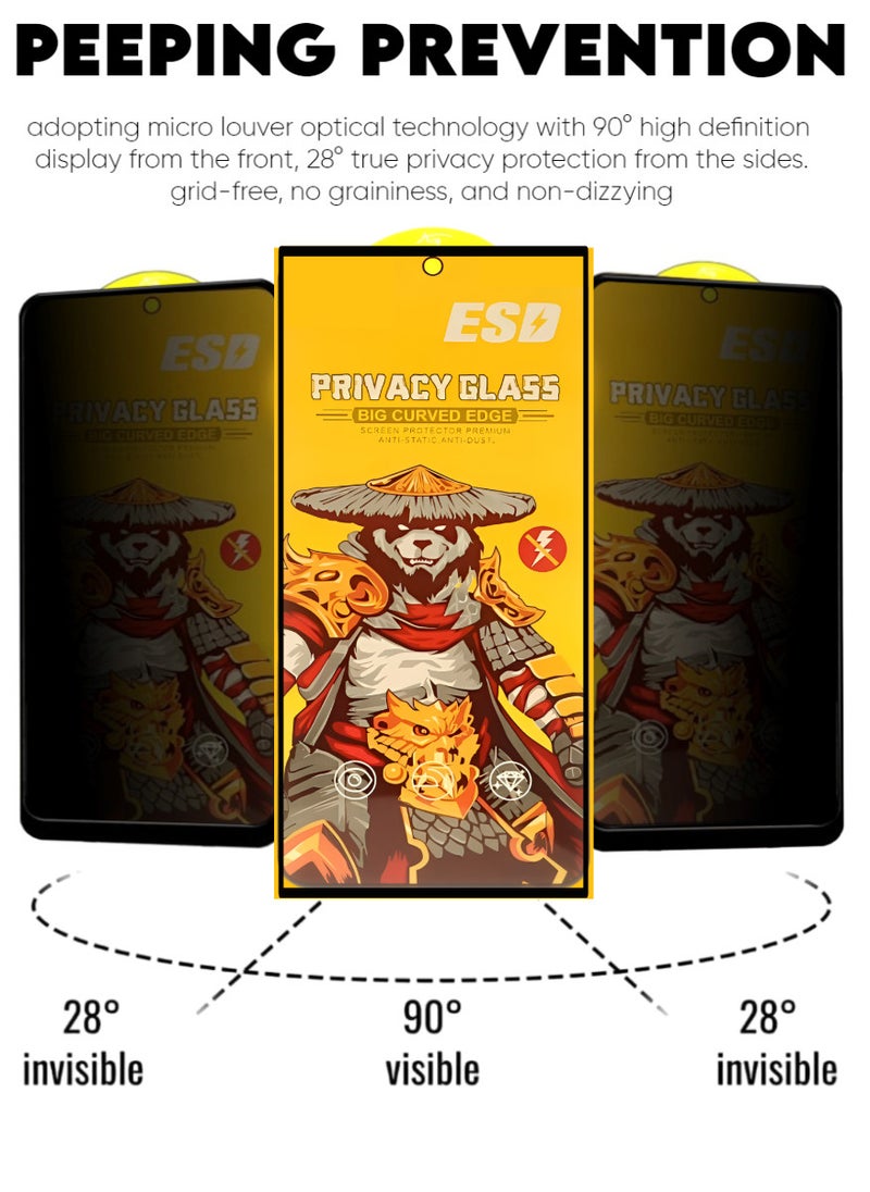 ESD 2 Pieces Tempered Dustproof Privacy Glass Screen Protector Compatible For Samsung Galaxy S24 Ultra - Image 2