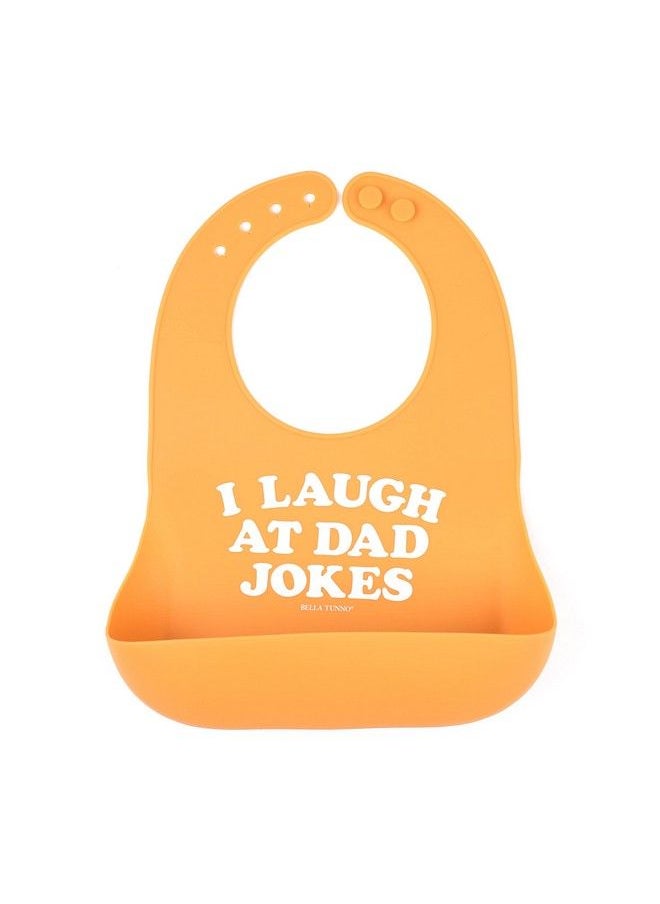 Bella Tunno Wonder Bib Adjustable Silicone Baby Bibs For Girls & Boys Durable And Waterproof Bpa Free Silicone I Laugh At Dad Jokes  - Image 2