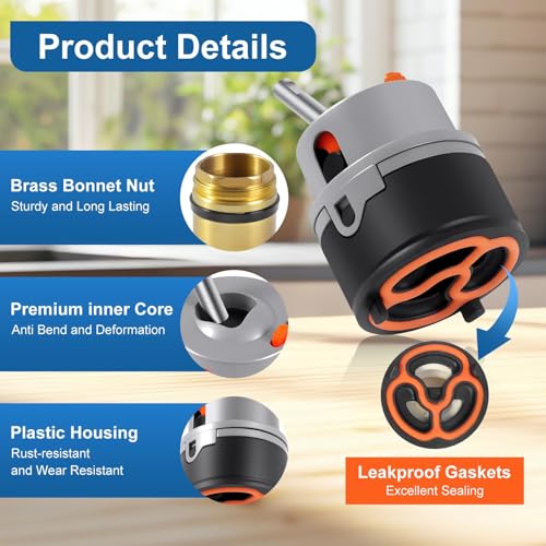 SOASEMBE RP50587 Delta Faucet Cartridge Replacement for DST Single Handle Kitchen and Lavatory Sink Faucets Repair Parts, Compatible with Delta RP50587 Cartridge Valve w/ RP51503 Bonnet Nut - Image 4