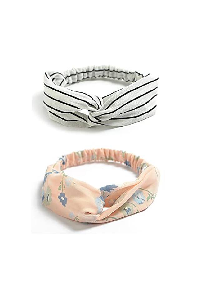 DRESHOW 10 Pack Boho Headbands For Women Vintage Cross Elastic Head Wrap Hair Accessories - Image 3