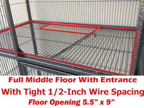 Mcage Large Two Full Story Deluxe Double Unit 4-Tiers Tight 1/2-Inch Bar Spacing Durable Front Doors Water Bottle Food Bowl for Feisty Ferret Squirrel Hammock Rat Gerbil Small Animal Critter Rolling Cage - Image 4