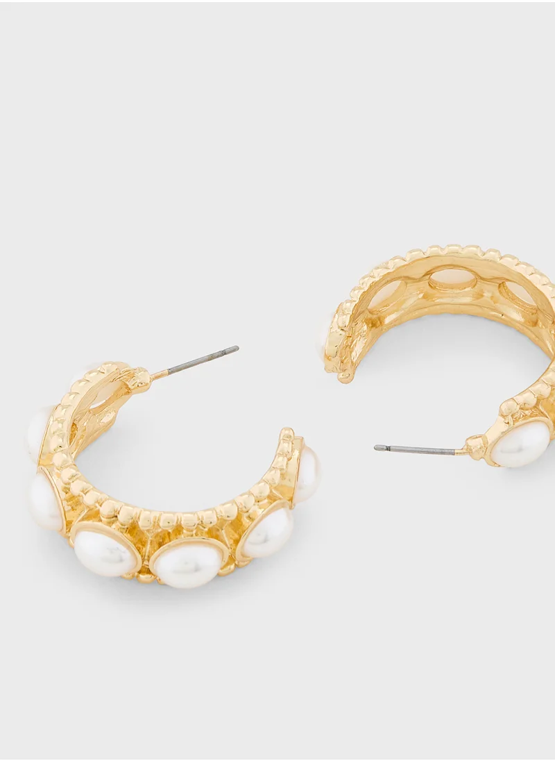 ELLA Pearl Hoop Earrings