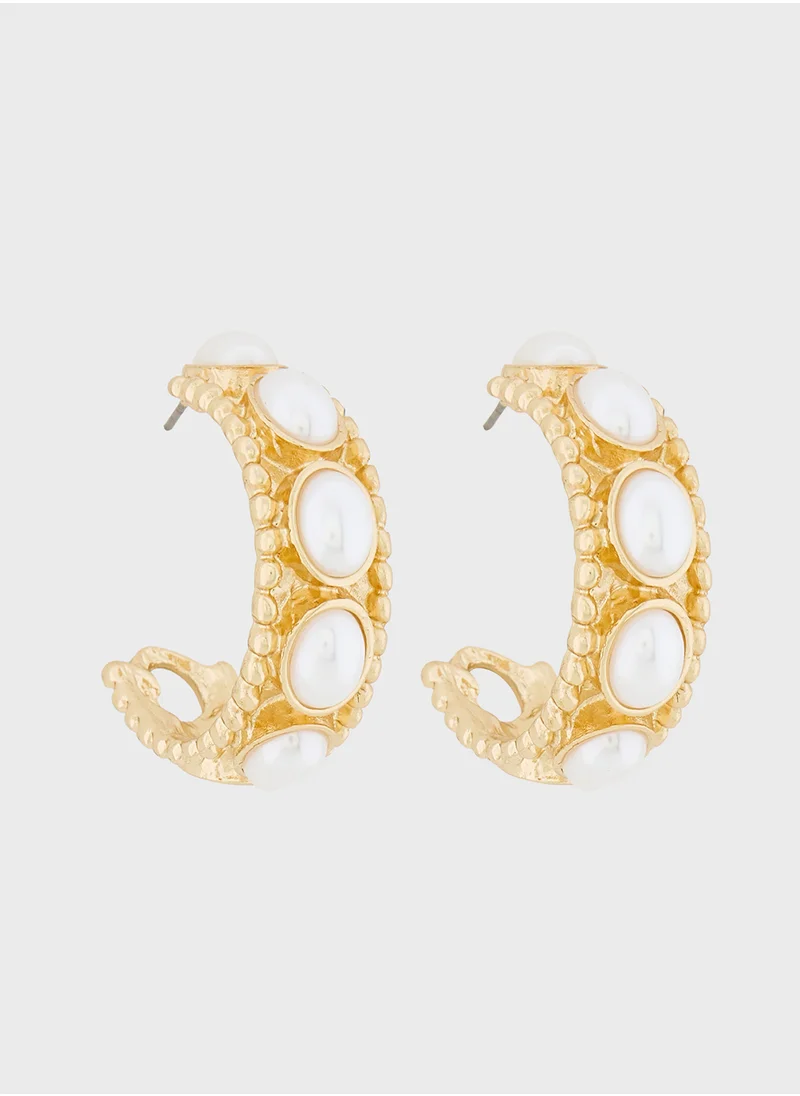 ELLA Pearl Hoop Earrings