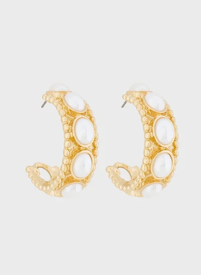 ELLA Pearl Hoop Earrings