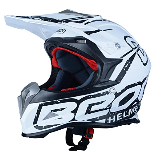 BEON خوذات دراجات نارية للبالغين BEON للدراجات الترابية موتوكروس ATV دراجة BMX MX للدراجات النارية على الطرق الوعرة، نموذج B602 معتمد من DOT - Image 1