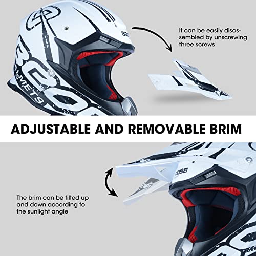 BEON خوذات دراجات نارية للبالغين BEON للدراجات الترابية موتوكروس ATV دراجة BMX MX للدراجات النارية على الطرق الوعرة، نموذج B602 معتمد من DOT - Image 4