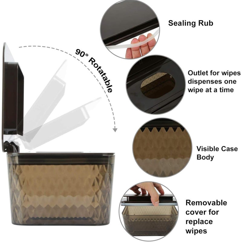 Hswt Wipes Dispenser Seal-Designed Wipe Dispenser Holder Wipes Case Box for Bathroom Keep Wipes Fresh, Dust-Proof & Non-Slip - Image 5