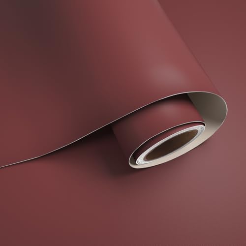VaryPaper 15.7" x 78.7" Brick Red Contact Paper Peel and Stick Matte Red Wallpaper Self Adhesive Thick Red Wall Paper Roll Waterproof Removable Vinyl Wallpaper for Walls Cabinets Countertops - Image 1