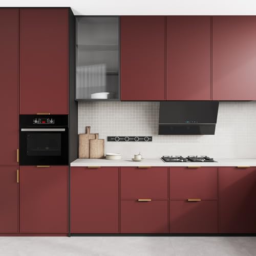 VaryPaper 15.7" x 78.7" Brick Red Contact Paper Peel and Stick Matte Red Wallpaper Self Adhesive Thick Red Wall Paper Roll Waterproof Removable Vinyl Wallpaper for Walls Cabinets Countertops - Image 3