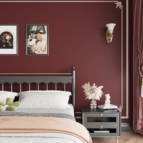 VaryPaper 15.7" x 78.7" Brick Red Contact Paper Peel and Stick Matte Red Wallpaper Self Adhesive Thick Red Wall Paper Roll Waterproof Removable Vinyl Wallpaper for Walls Cabinets Countertops - Image 4