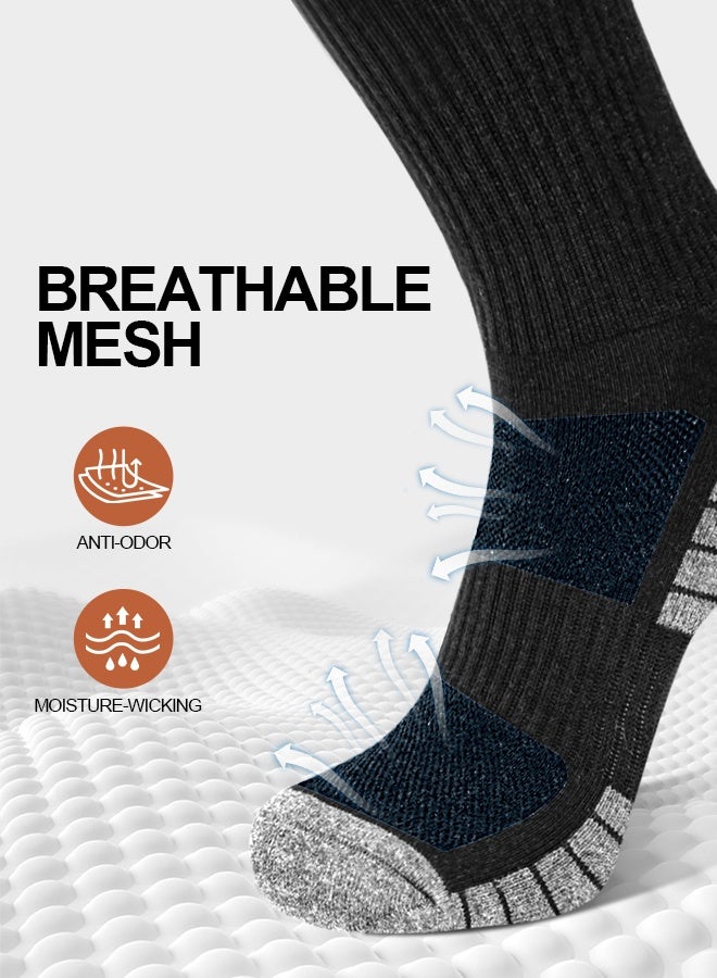 HOME-MART 6 Pairs Athletic Socks Cotton Cushioned Crew Running Socks for Men/Women,Sport Calf Socks Performance Cushioned & Breathable for Running Sports Training Hiking Gym Tennis - Image 3