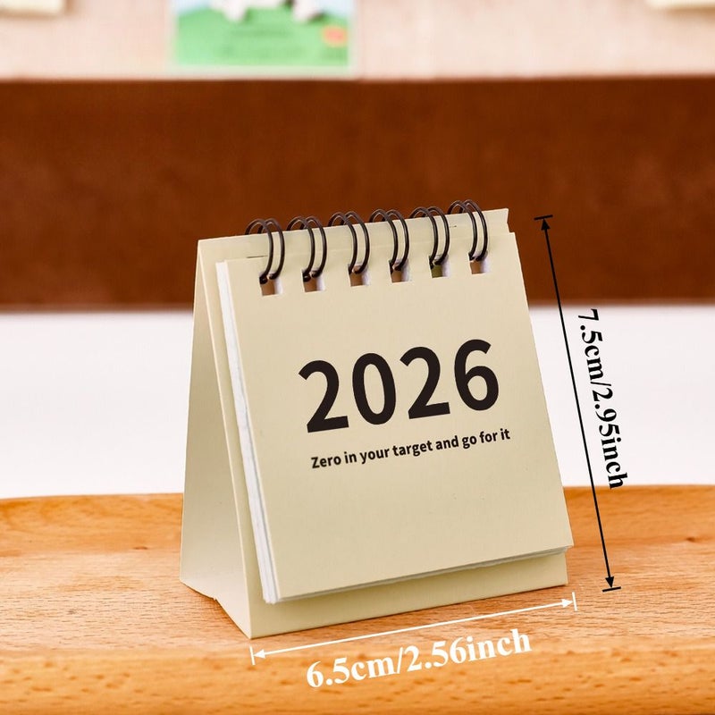 تقويم مكتبي صغير 2026 باللون الأحمر، مقاس 2.95 بوصة × 2.56 بوصة، تقويم محمول وجيب صغير للطلاب، زينة مكتبية، هدايا للمكاتب وعلامات العطلات. - Image 4