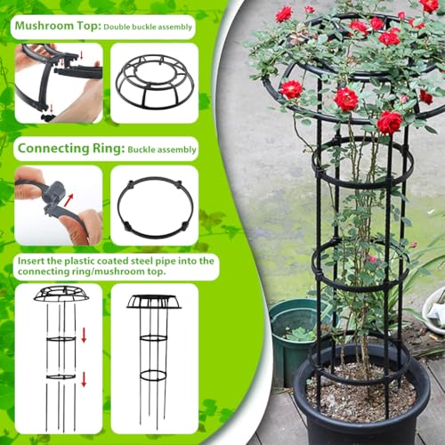 HASTHIP® 105cm Garden Plant Support Cages Stakes, Standing Trellis, Plastic Creeper Support Stands, Climbing Trellis for Plants Outdoor Indoor Plant Trellis for Flower Pots - Image 4