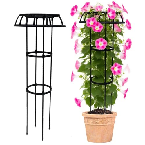 HASTHIP® 105cm Garden Plant Support Cages Stakes, Standing Trellis, Plastic Creeper Support Stands, Climbing Trellis for Plants Outdoor Indoor Plant Trellis for Flower Pots - Image 1
