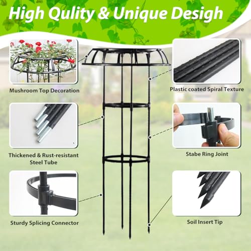 HASTHIP® 105cm Garden Plant Support Cages Stakes, Standing Trellis, Plastic Creeper Support Stands, Climbing Trellis for Plants Outdoor Indoor Plant Trellis for Flower Pots - Image 2