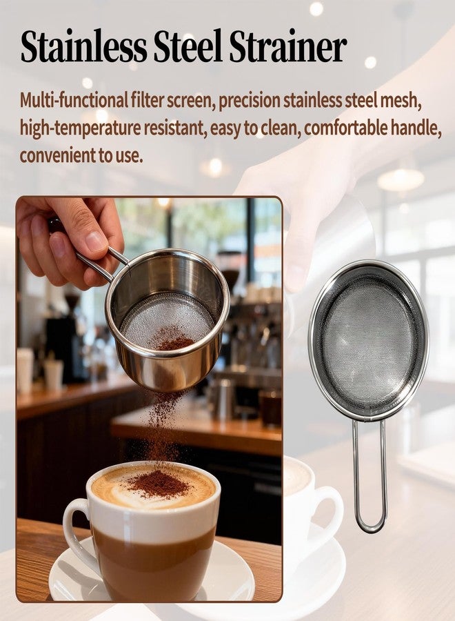 DLBEEM 3 Pcs Stainless Steel Powdered Sugar Shaker Duster with Lid, Mesh Shaker Powder Cans with Flour Sifter Drainer for Baking Soda Cocoa Cornstarch Coffee Includes 16 Coffee Stencils - Image 5