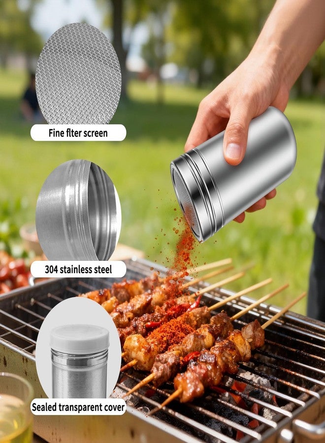 DLBEEM 3 Pcs Stainless Steel Powdered Sugar Shaker Duster with Lid, Mesh Shaker Powder Cans with Flour Sifter Drainer for Baking Soda Cocoa Cornstarch Coffee Includes 16 Coffee Stencils - Image 4