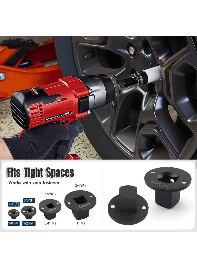 Low Profile Impact Socket Adapter Set, Drive Ratchet Adapter Set Space Saving for Industrial Equipment Maintenance - Image 5